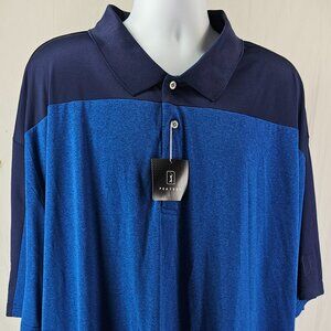 PGA Tour Golf Polo Shirt Mens 4XL Lighter Blue with Navy Blue Motionflux Driflux
